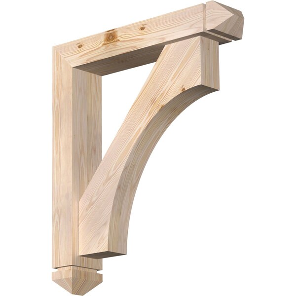 Ekena Millwork Westlake Arts and Crafts Smooth Bracket w/ Offset Brace, Douglas Fir, 5 1/2"W x 28"D x 32"H BKT0604X28X32WTL03SDF - main